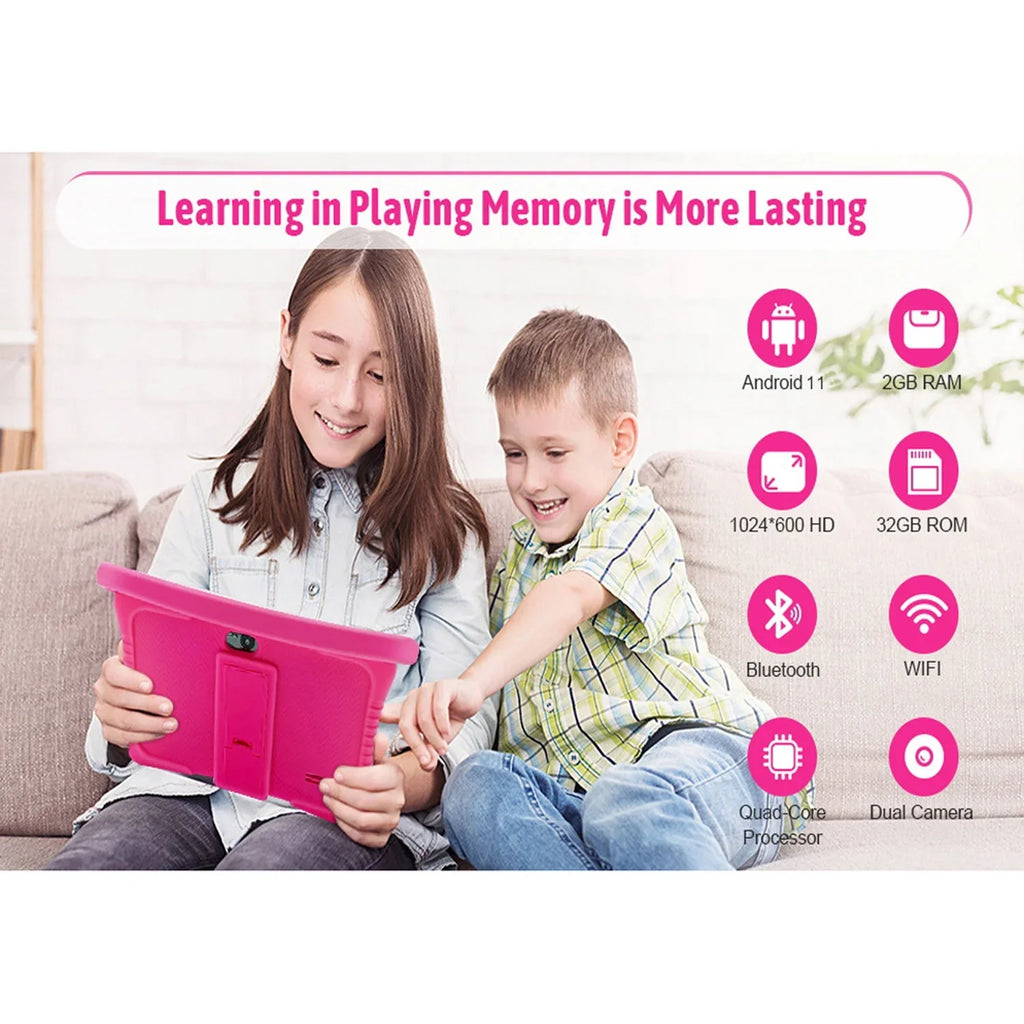inch Tablet,Antemper Tablet 11 Android Storage,Toddler Pink Dual Kids Play, 7 Bluetooth, Tablet,32GB HD Camera,Google Wifi,Parental Control, with Learning Tablet,Kids Kids