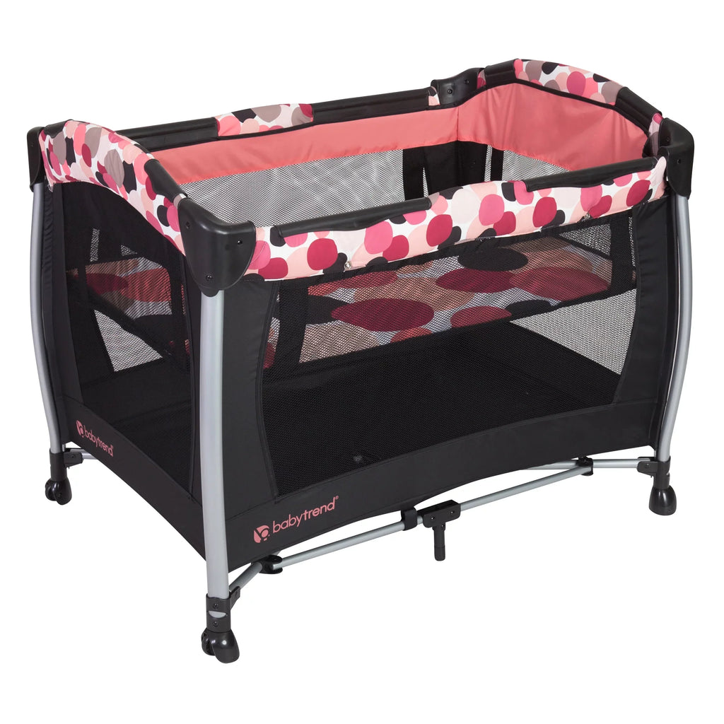 Infant Center, Spacious Resort Dotty Elite Portable Baby Play Pink Nursery Trend