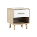 Sleek Modern Nightstand with Drawer and Open Shelf - Minimalist Design