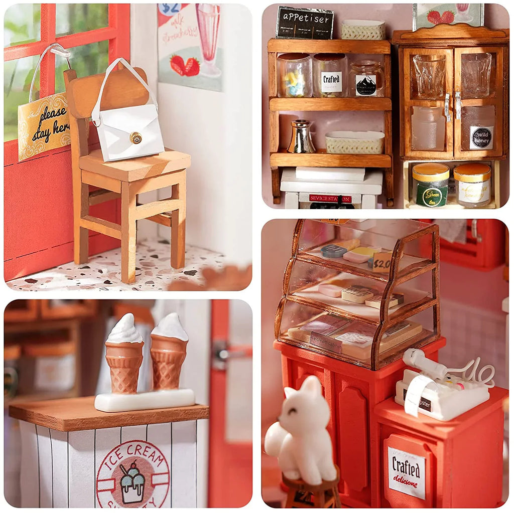 Kit Shop) Scale for Rolife DIY Decor Teens (Honey House Home Gifts Kit Adults Making Ice-Cream Tiny & Miniature 1/24 Dollhouse