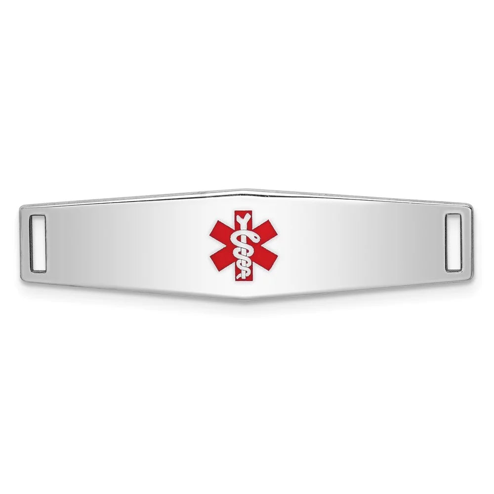 Bracelet 925 for Auriga Silver Women(L- for inch Plate Medical 9mm) W- 37inch, Sterling Id