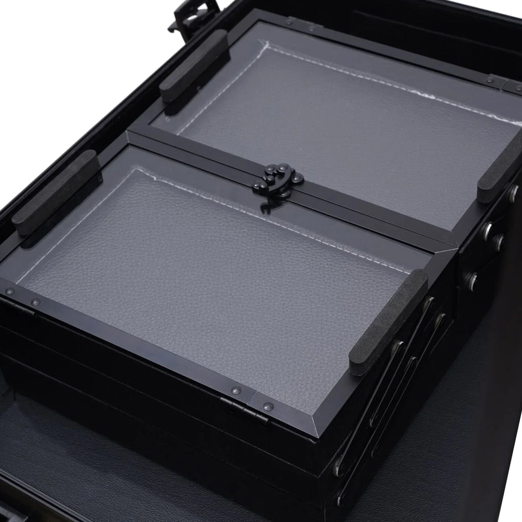 with DENEST Travel Makeup Box Rolling Case Organizer Train Key Cosmetic Trolley Luggage