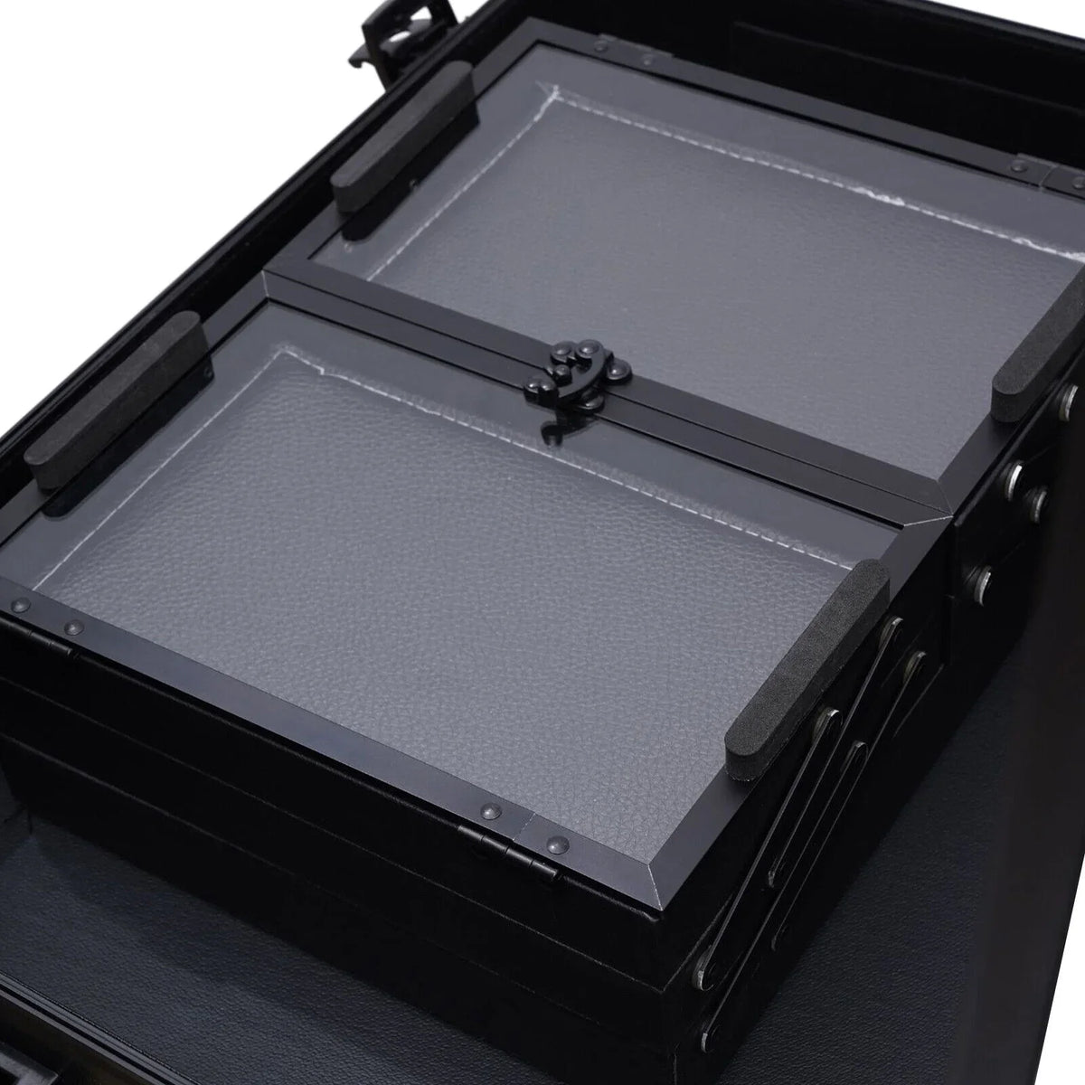 with DENEST Travel Makeup Box Rolling Case Organizer Train Key Cosmetic Trolley Luggage