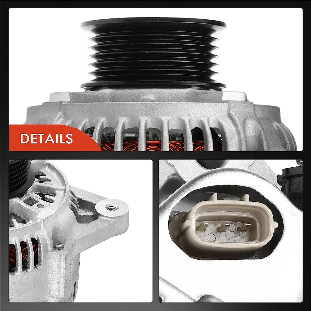 SLX Pulley V6 Alternator A-Premium Acura 12Volt Compatible & 1999, Trooper CW 90Amp with Clutch 6-Groove 2000-2002 Isuzu 3.5L,