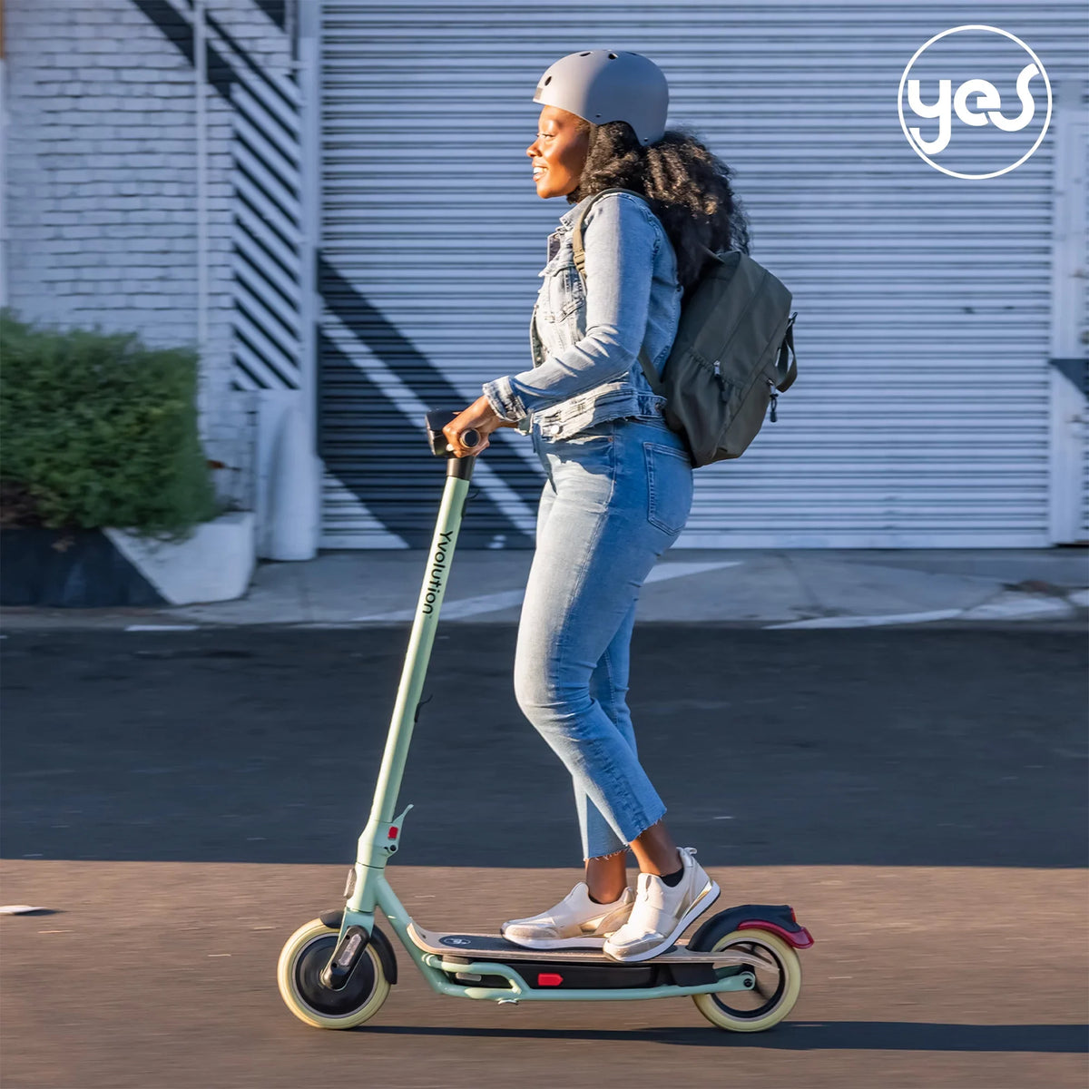 Scooter Display, (Green) LED Foldable Yvolution Design Adults Electric YES for