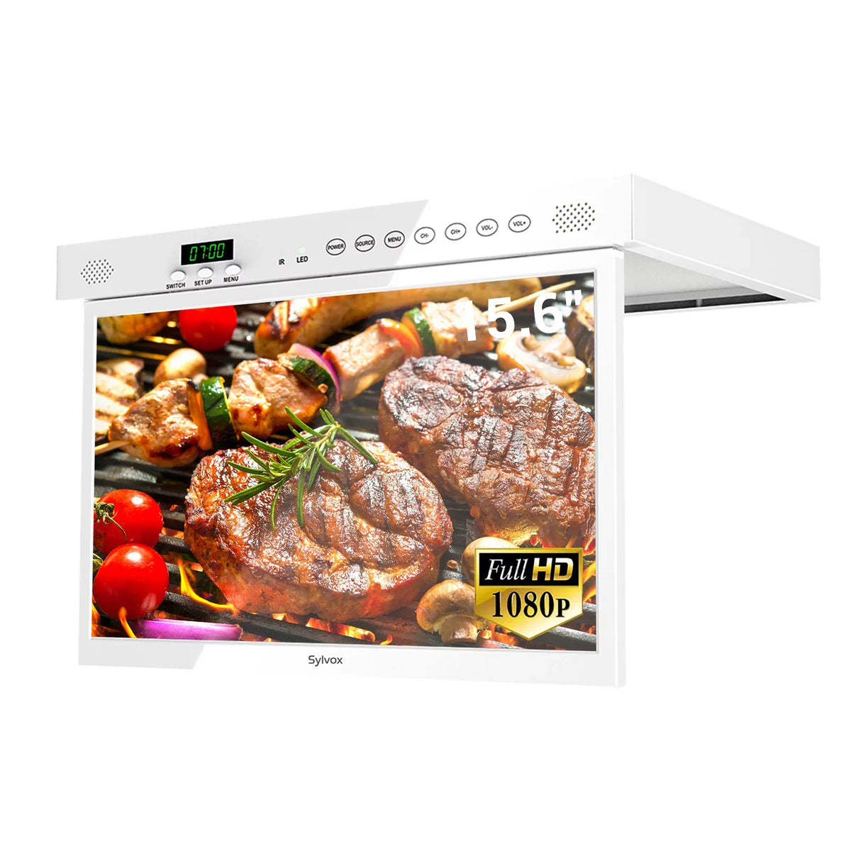 Sylvox Under 11.0 Foldable Kitchen Supports Flap Android Cabinet Bluetooth WiFi 15.6" TV down Smart TV Timing TV