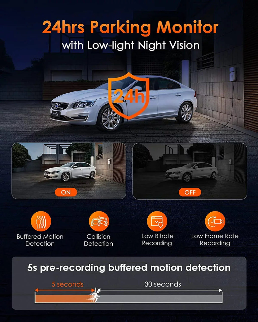 Voice Channel Dash GPS Triple Inside, Front WiFi 512GB 2.5K E3 Rear Control, Max Way and 24 Dash Support 3 3 Vision, STARVIS Hours Parking Night Cam Camera Vantrue IR 1944P+1080P+1080P with Mode,