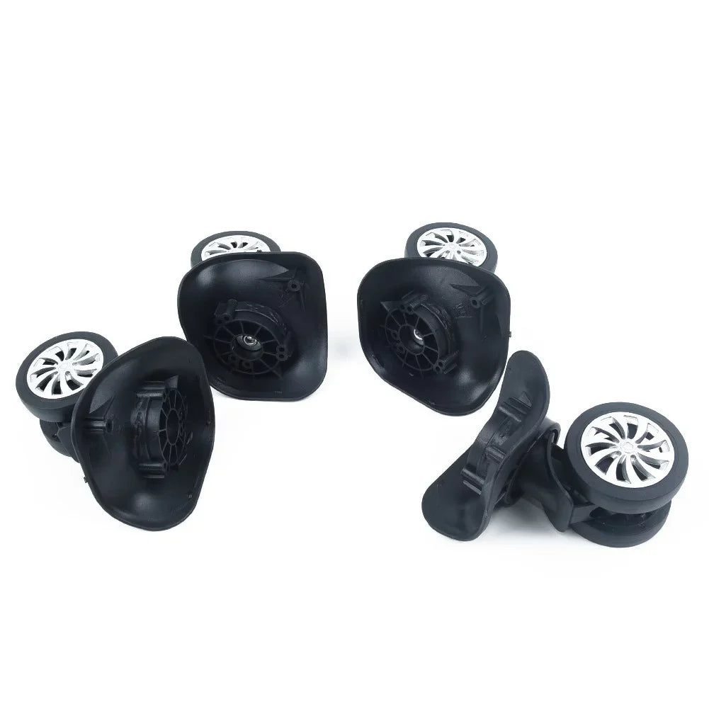 Wheels,4*2.55inch,4Pcs/Set,Swivel Replacement Wheels Luggage Black,Plastic,Dual Universal Roller Suitcase Wheel