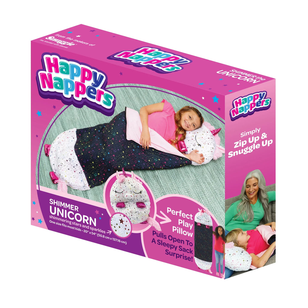 Happy One, Sleeping in Unicorn Pillow Nappers Plush and Toy Sack