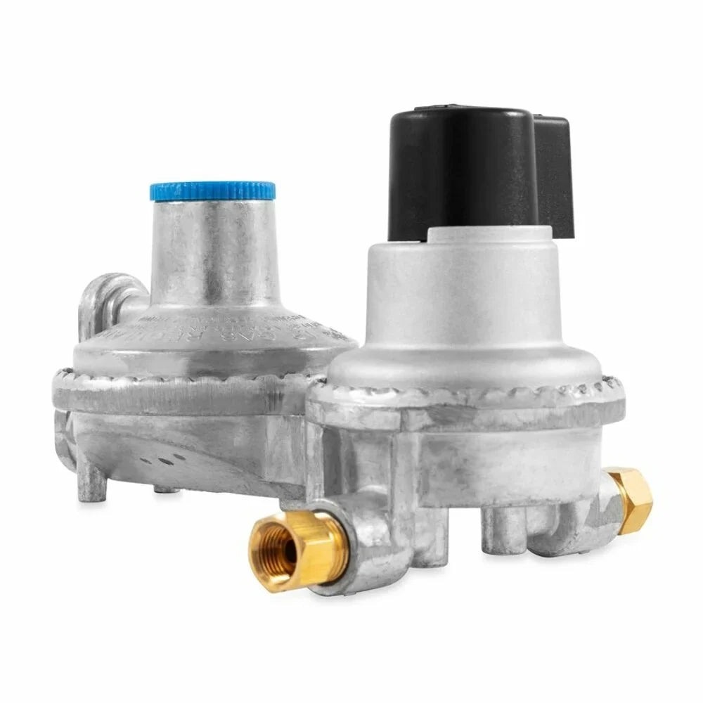 For Propane Dual Regulator- Camco Full a with Change With Hookups, (59005) Auto to Empty Auto-Changeover RVs From Tank Constant Double-Stage Tanks Propane Gas Maintains Pressure