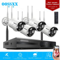 3.0MP Hard Antennas Surveillance Kits Drive, WiFi Camera Outdoor Cameras Security Wireless Dual 2K 4Pcs System, without Security NVR