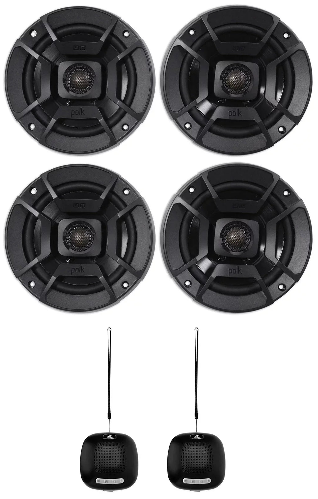 Polk Rockville with Audio RPB1 Speakers Bundle 600w Audio Car (2) Watt 5.25" Marine/ATV/Motorcycle/Boat (2) 10 DB522