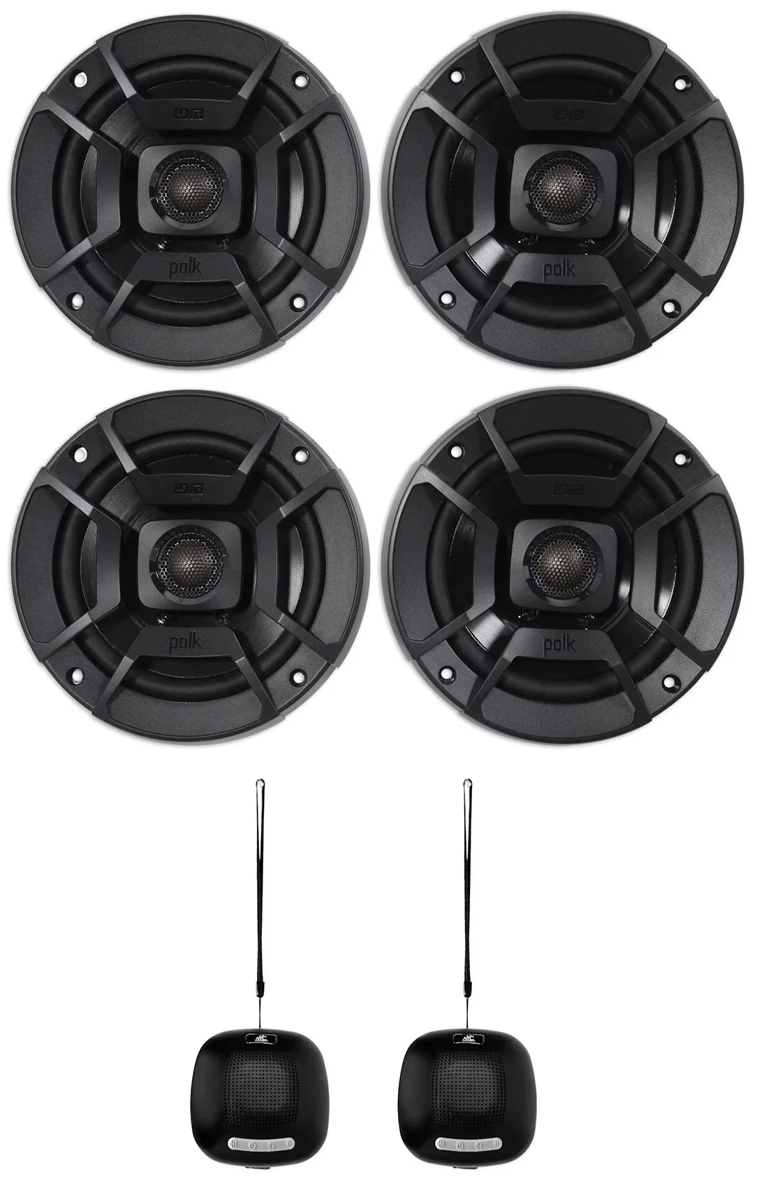 Polk Rockville with Audio RPB1 Speakers Bundle 600w Audio Car (2) Watt 5.25" Marine/ATV/Motorcycle/Boat (2) 10 DB522