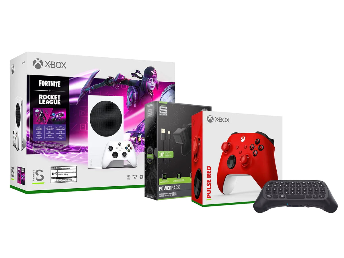 S Controller and Xbox with Controller, Cable/Battery Series Wireless Microsoft Rocket Extra Console Fortnite League Keypad Red Charge Pulse