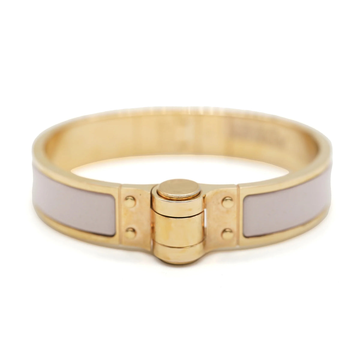 In Narrow Pre-Owned Charniere Uni Hinged Bracelet Hermes Candeur Rose