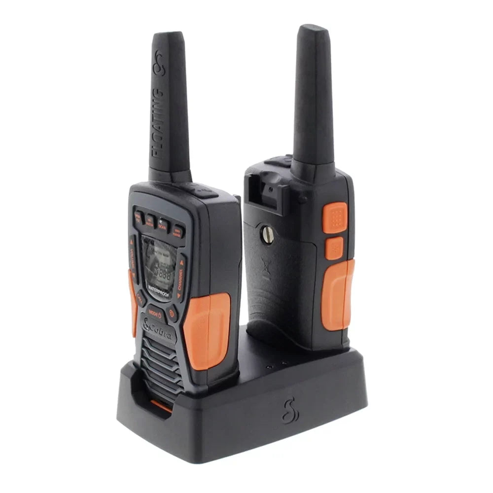 Adults Channels, Range Walkie CAMO (2-Pack) Radio Floats, 37-Mile Rechargeable, Waterproof ACXT1035R 22 Two-Way FLT Talkies - Cobra Set for Long
