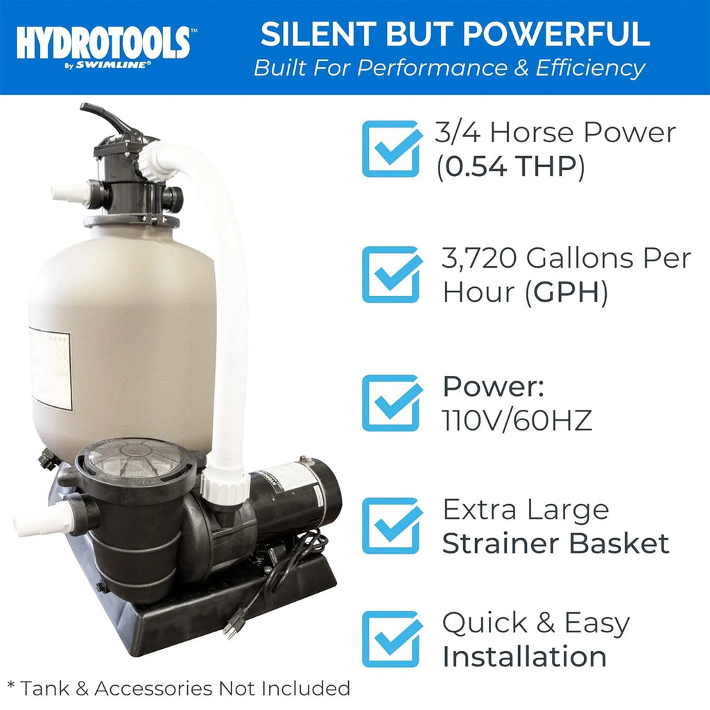 Pump Pool HydroTools Vertical Flo Hydro Discharge HP Swimming 0.75 Swimline