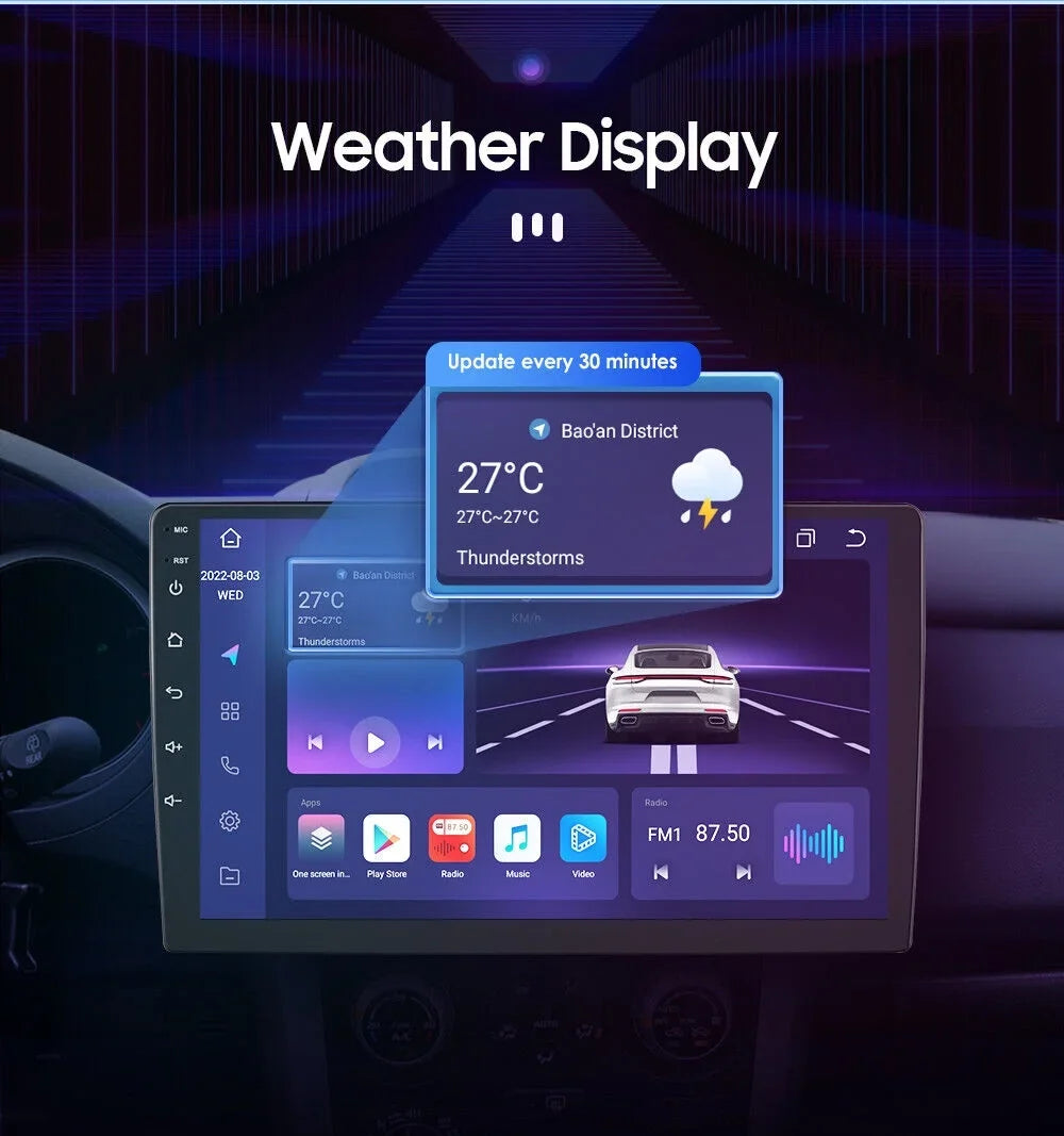 Fit 2005-2015 1280*720 Car Octa Radio IPS NAVI GPS Core Weather Carplay DSP Tacoma 9inch Android 4+32GB Stereo Toyota AM FM