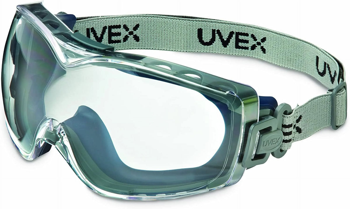 Navy Stealth Frame Clear Uvex Safety Lens Goggle, North OTG 763-S3970HSF Safety