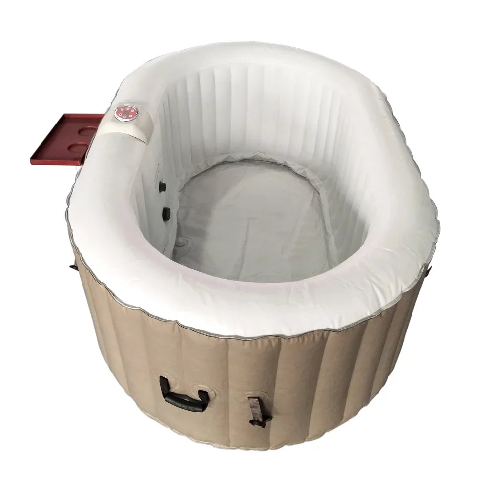 with Inflatable Tub Hot 2 145 Person Jetted Gallon Brown Cover ALEKO Oval