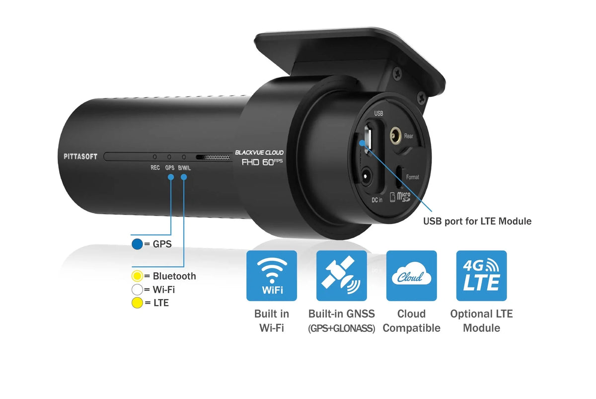 128GB Cam Dash Front & Cloud-Ready Waterproof GPS 1080p | 60FPS + Exterior With Card DR770X-2CH-TRUCK WiFi BlackVue