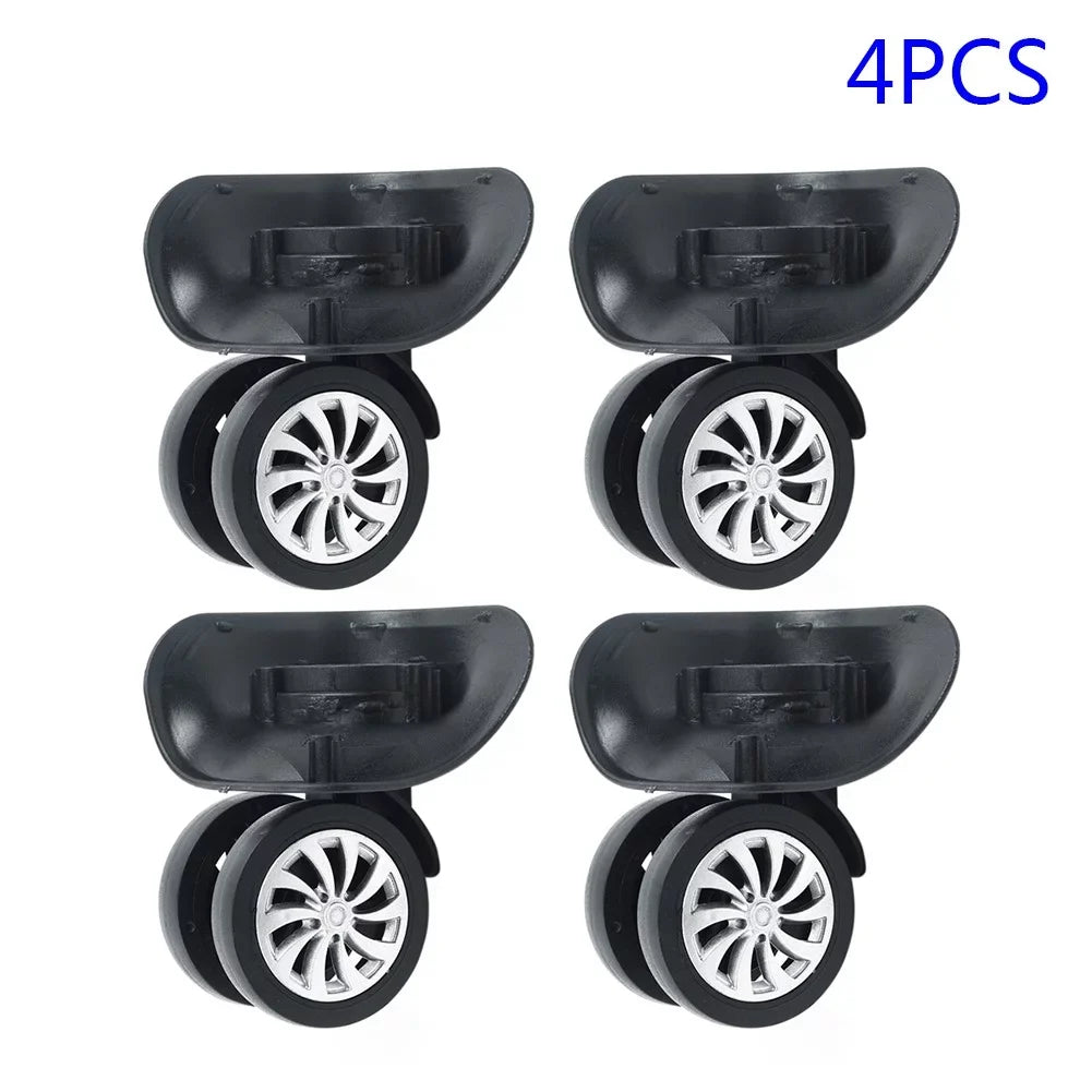 Wheels,4*2.55inch,4Pcs/Set,Swivel Replacement Wheels Luggage Black,Plastic,Dual Universal Roller Suitcase Wheel