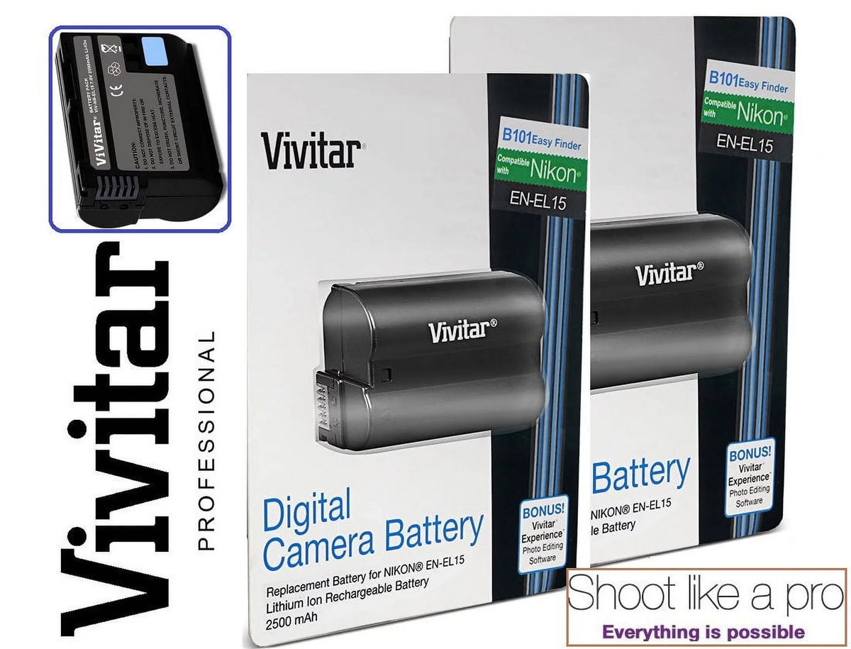 For EN-EL15 Nikon D7000 D7100 Battery Capacity D7200 D810 2-Pcs Hi D800