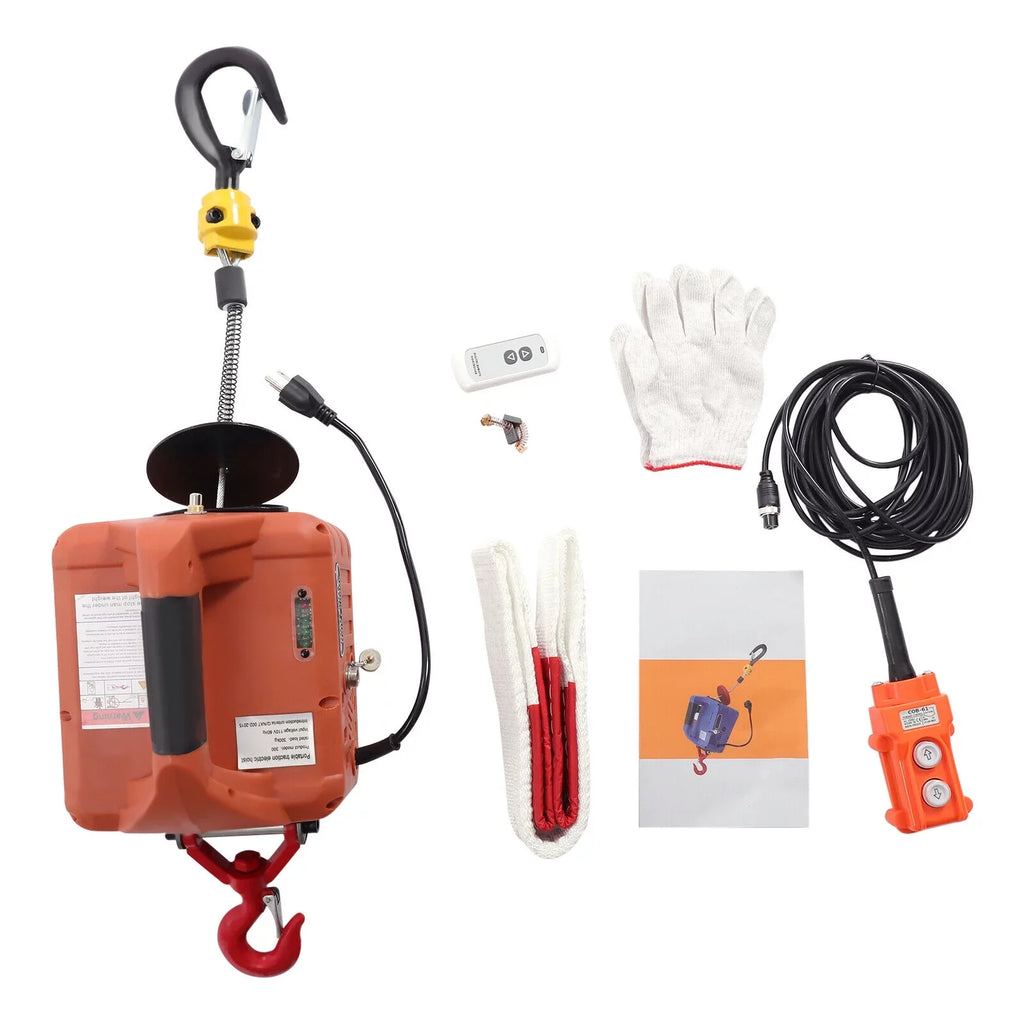 Remote 3-in-1 ZhdnBhnos Electric Wireless Crane Hoist Control Kit 110V 1100 Lift Portable LBS Winch