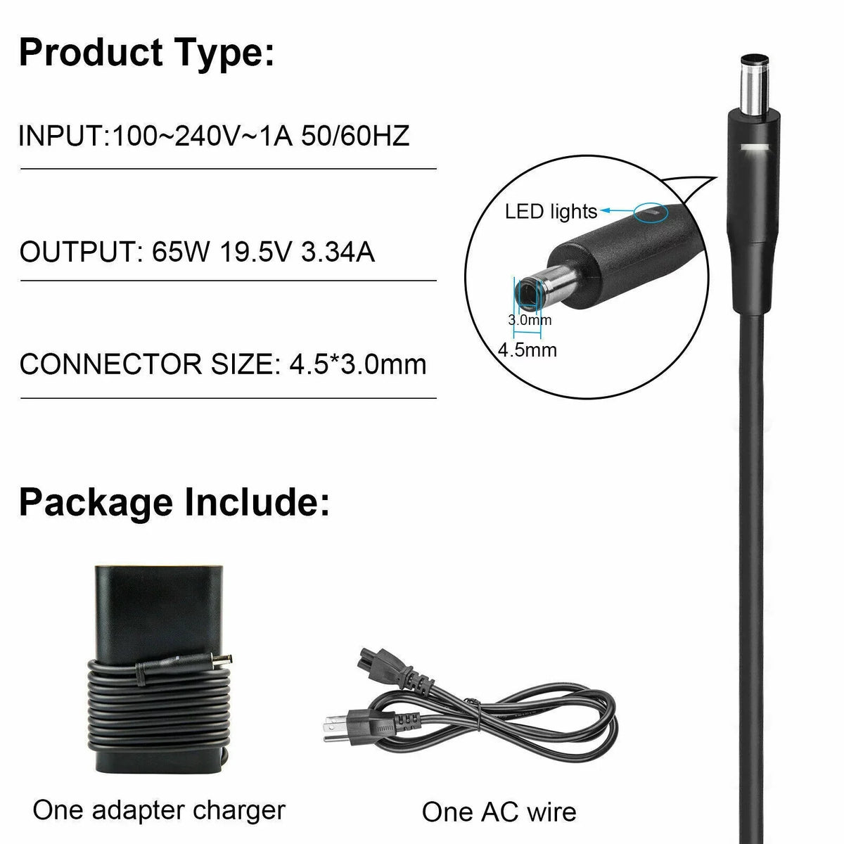 6TM1C Inspiron Adapter 65W AC PA-12 4.5*3.0mm PA-10 19.5V DELL Charger For 3.34A