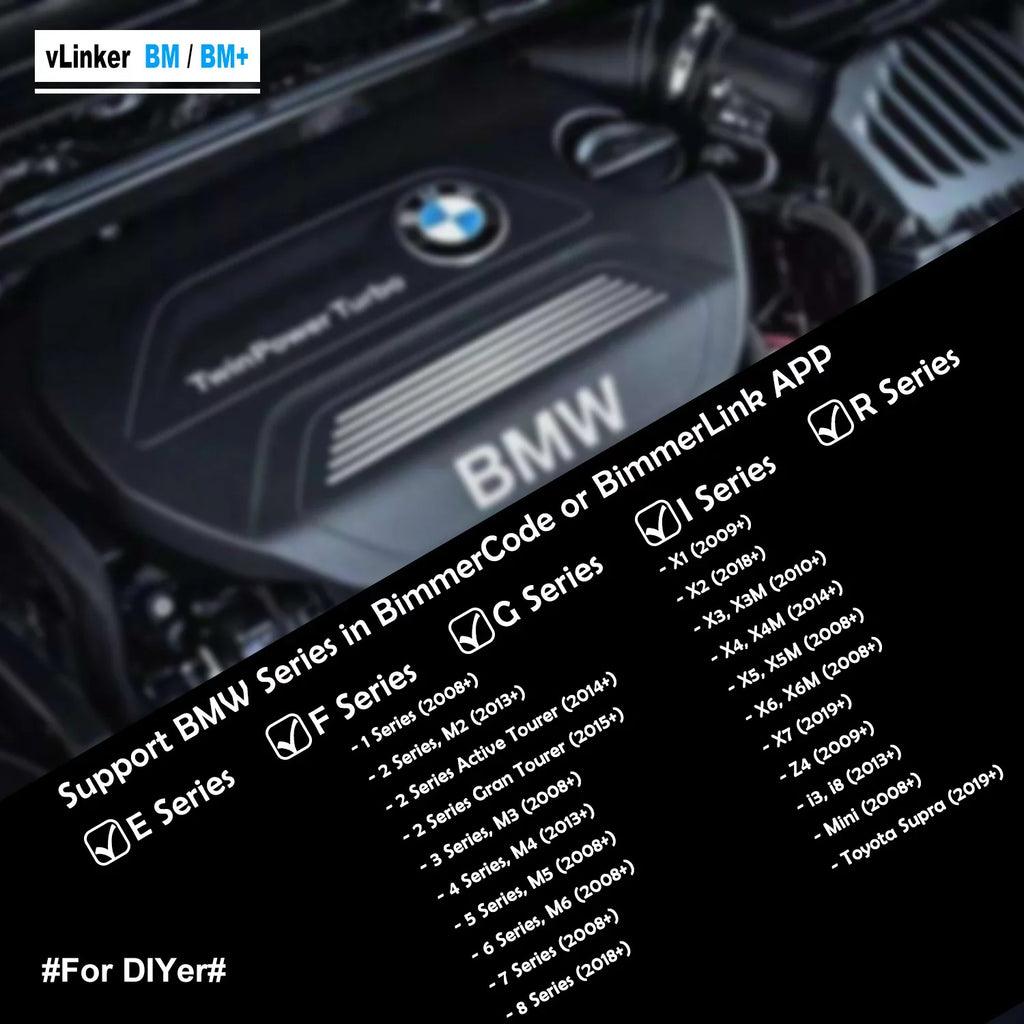 BMW/Mini, with BimmerCode, OBD2 Tool Features Hidden in II Diagnostic OBD Android Windows Scanner Work vLinker Unlock Diagnostic Vgate BM Tool for Bimmercode Car and Bluetooth