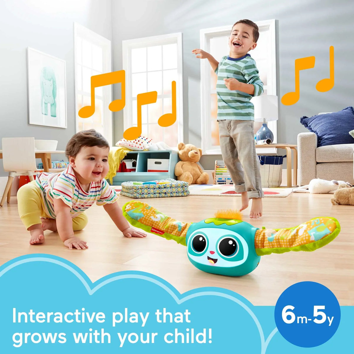 Toddler Rovee Toy Baby with Lights, Toy Learning Rollin’ Child and Preschool and Music Fisher-Price