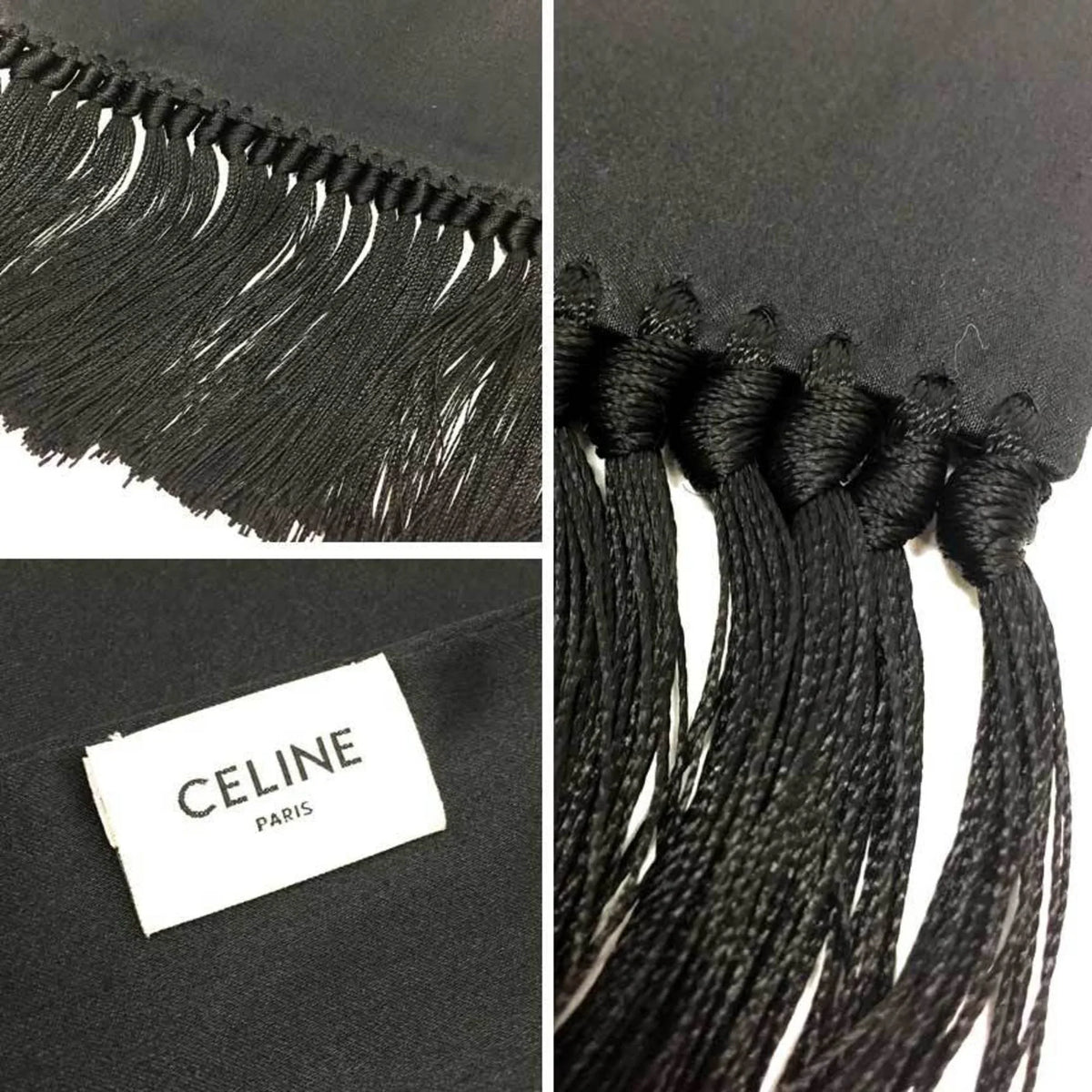 Celine Scarf Long Stole Silk Pre-Owned (Good) Muffler aq9190 Black CELINE