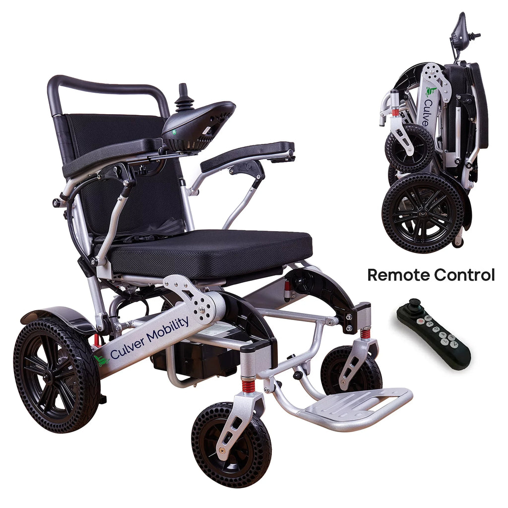 Lightweight - Alton Foldable Power - miles - SILVER Wheelchairs Exclusive 500W 20 and Mobility Electric 360lbs -