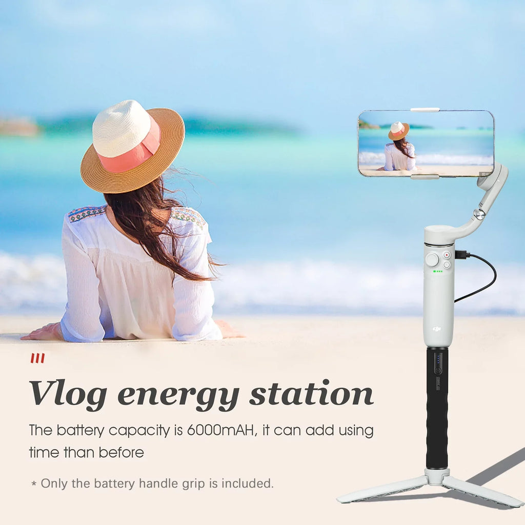 USB Replacement Multifunctional Bank Action Power Large ONE 9 14 with Grip FIMI 8 PALM Action Handle 6000mAh Battery Capacity for 2 Port hero Charging Screw OSMO PALM FIMI 2 10 Inch