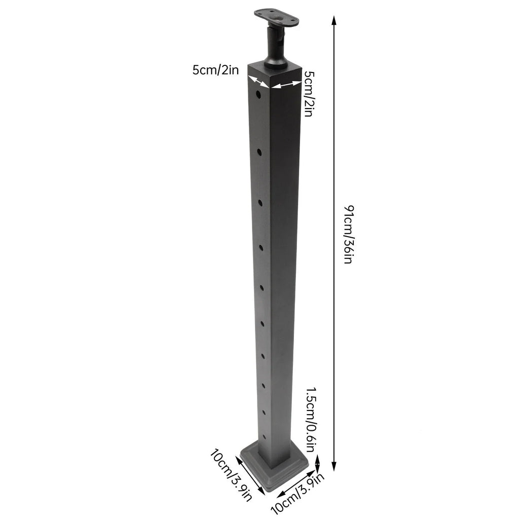 Cable Concrete Level Post Sides Deck Pre-Drilled Railing Two for Wood Steel Fence Level Stainless Square System Railing 36''x2''x2'' Post Cable