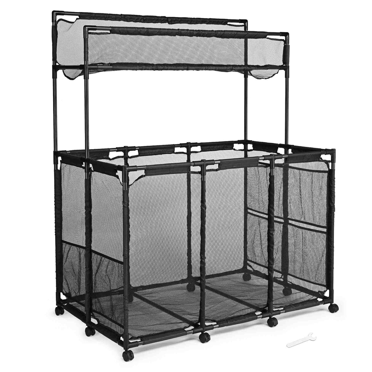 Mesh Bin - - Blue Wheels Organize with Pool Pool Cart 10 Essentials Storage