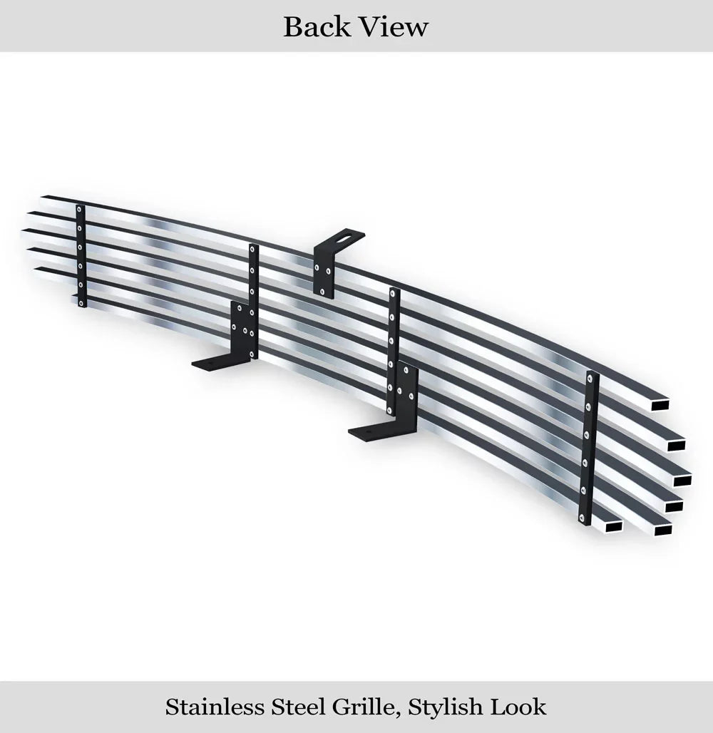 Insert Steel Lower Silver Premium Ranger 1998-2000 Stainless with Compatible APS Grille Ford Horizontal N19-C84058F Bumper Billet