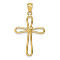 Rounded with 14K Center -x- Polished Pendant Cross