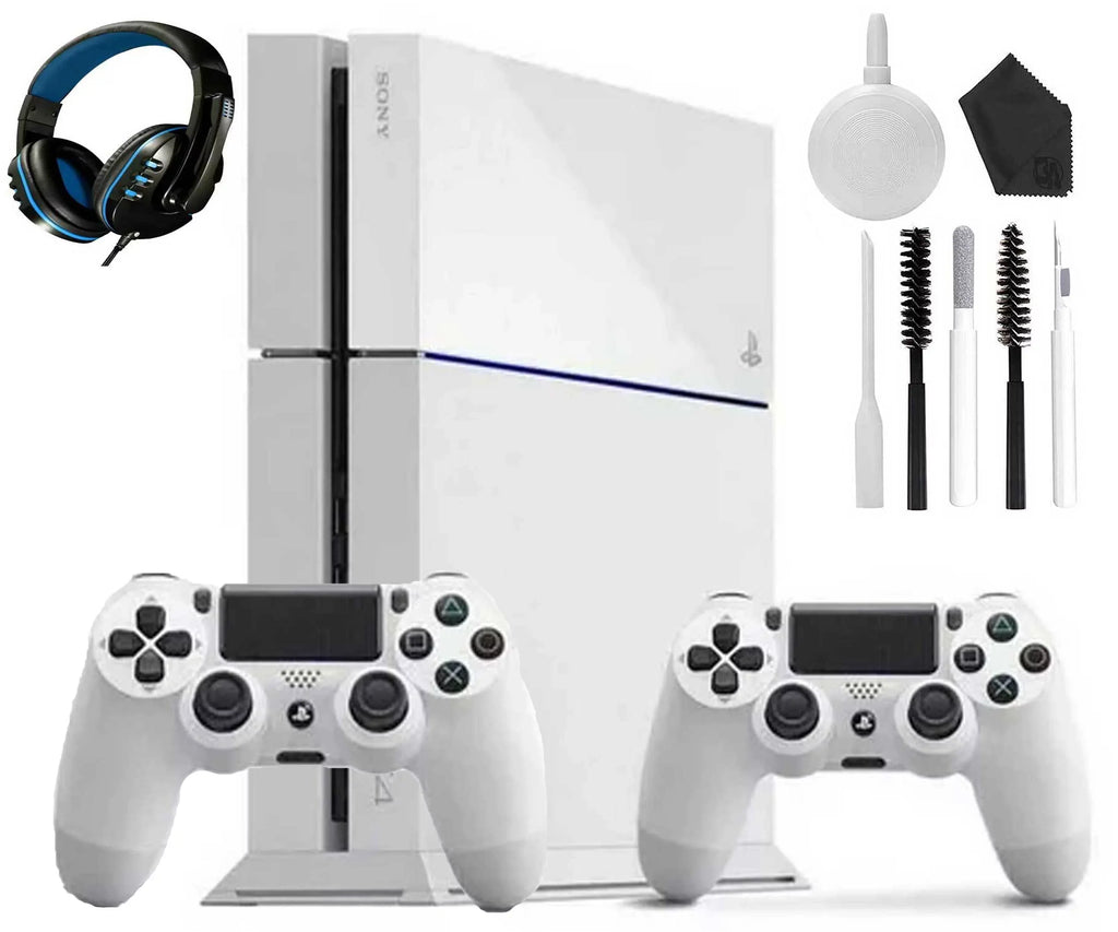 Kit 500GB Gaming New White, With Console 4 PlayStation Sony Like Headset 2 Cleaning Controller