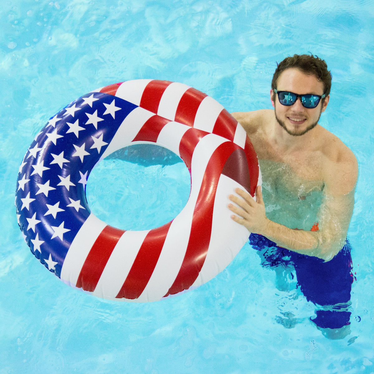 Float Swimline American Tube Flag Pack) 36 Inch Inflatable Swimming (12 Pool