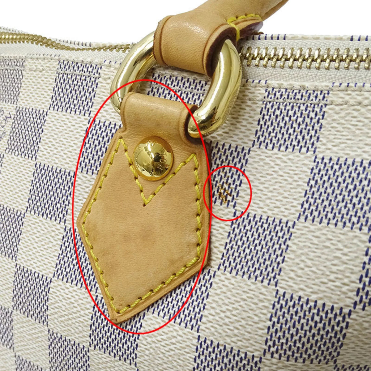 N51186 Louis Ladies PM Vuitton VUITTON Used Saleya Tote Handbag LOUIS Damier Gray Authenticated Azul White Bag