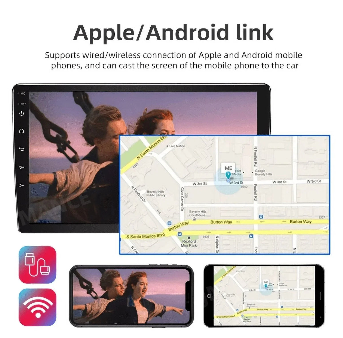 Car Apple USB WIFI Bluetooth GPS Stereo inch 2+32GB Touch E46 Android 12 FM Android RDS for M3 Carplay Auto 9 HD Radio Screen BMW