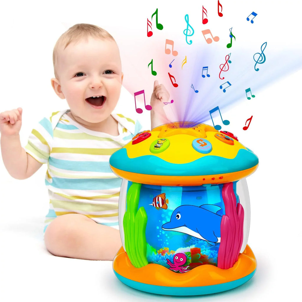 Projector Months Baby Musical 4 ISHANTECH 12 1 Rotating Up Toys to Ocean Toys Light Crawling in 6 Tummy Time Learning