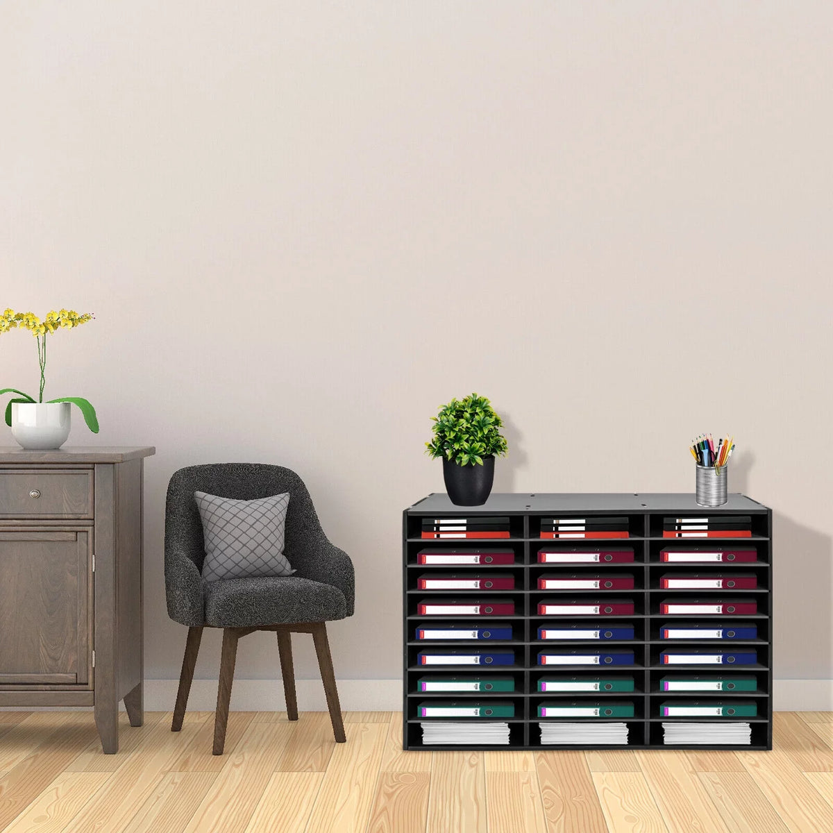 Literature 27 Slots Holder Design Sorter Organizer File Paper Storage Mail Open