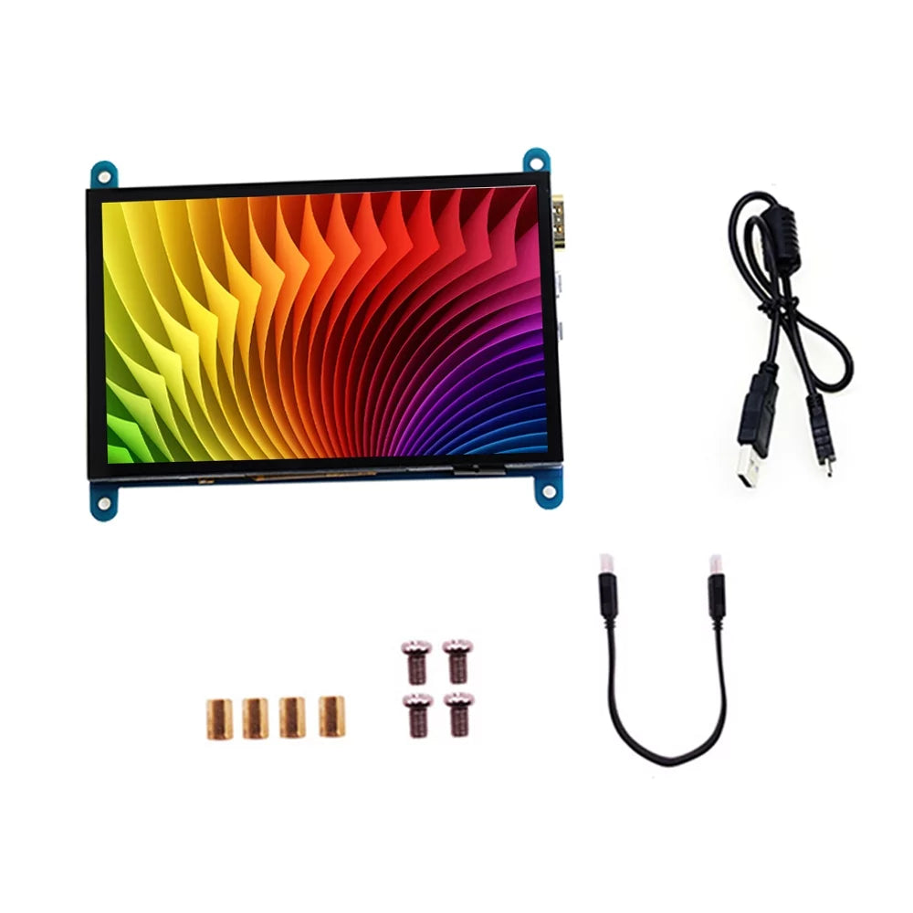 Pi Touchscreen USBInterface Portablewith with 800*480 Resolution Compatible Tool Arealer Display Raspberry 5 Small InchCapacitive