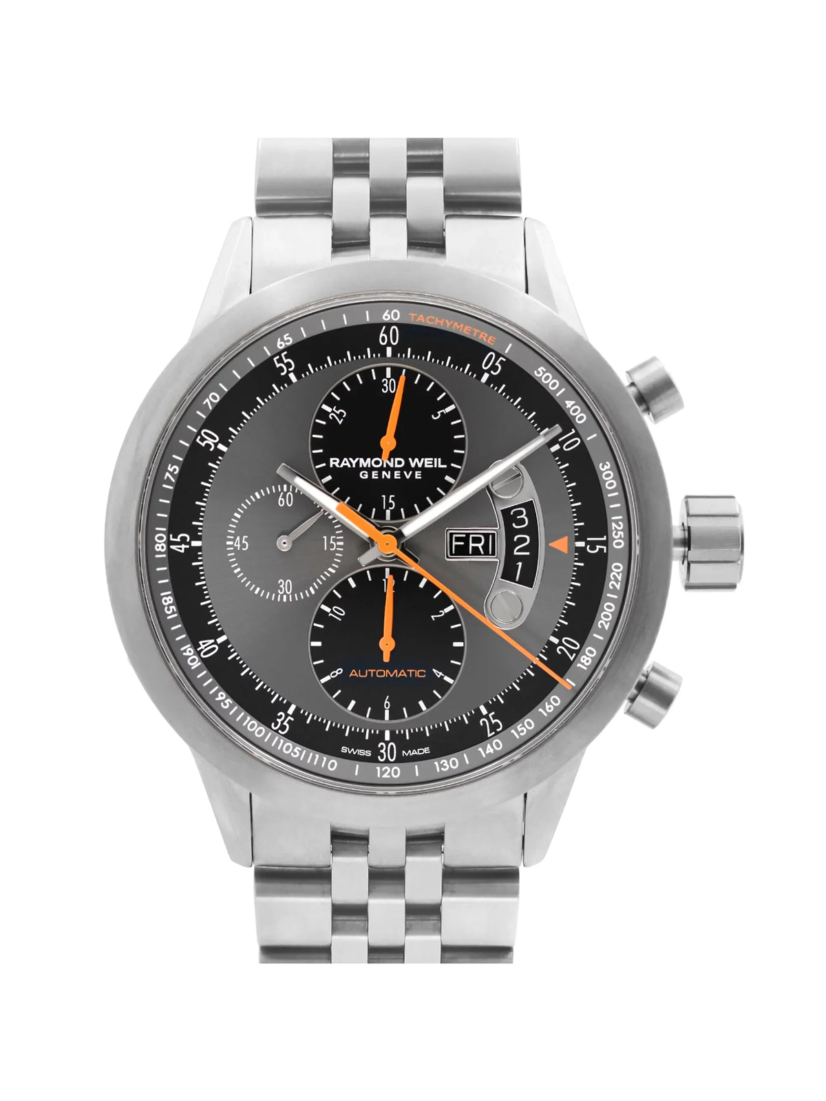 Dial Pre-Owned 7745-TI-05609 Watch Gray Weil Freelancer Titanium Raymond Automatic (Good) Mens