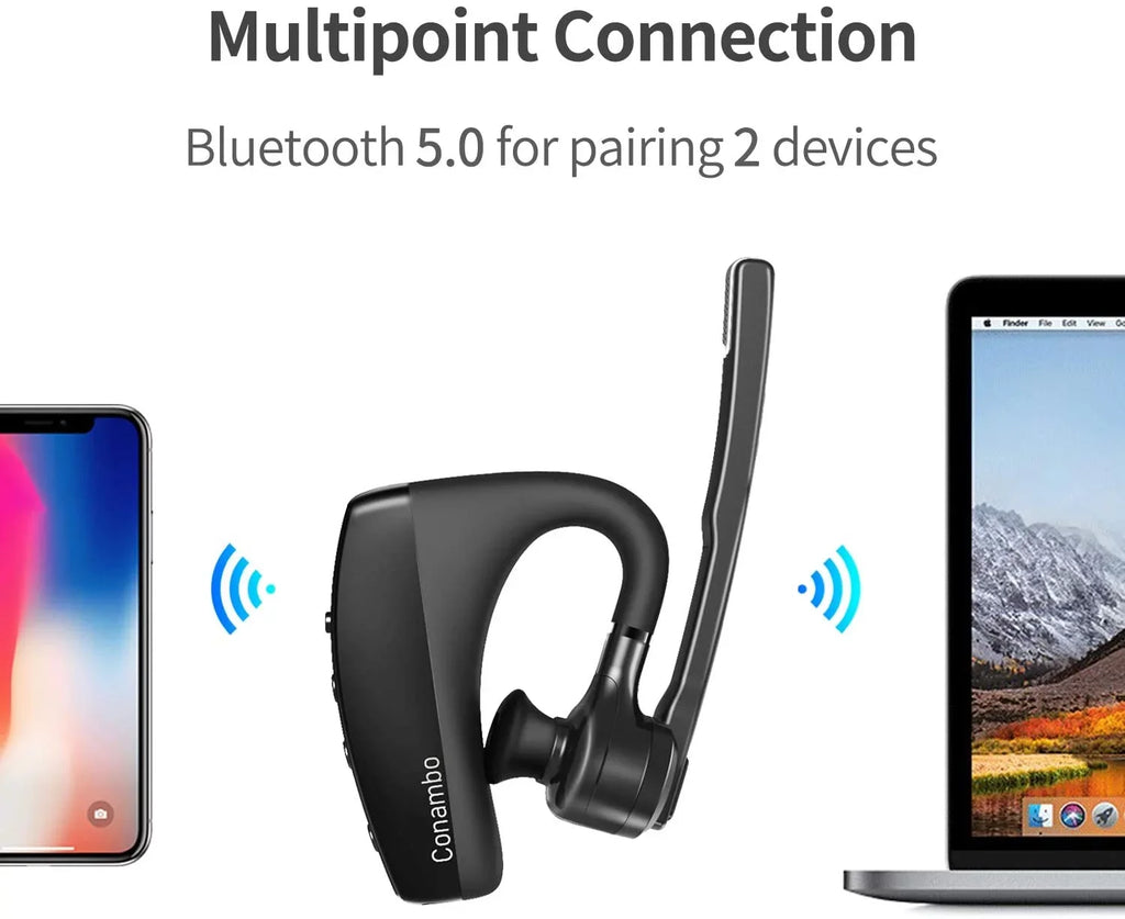 CVC8.0 Earpiece Talktime with Wireless Cancelling Dual Mic Bluetooth 16Hrs Bluetooth Noise 5.1