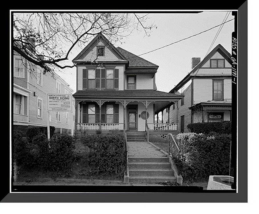 Birth 17-7/8" Martin GA, Auburn Avenue, 21-7/8" Framed Jr. Atlanta, 501 x King Home, Fulton Luther Print, County, Historic