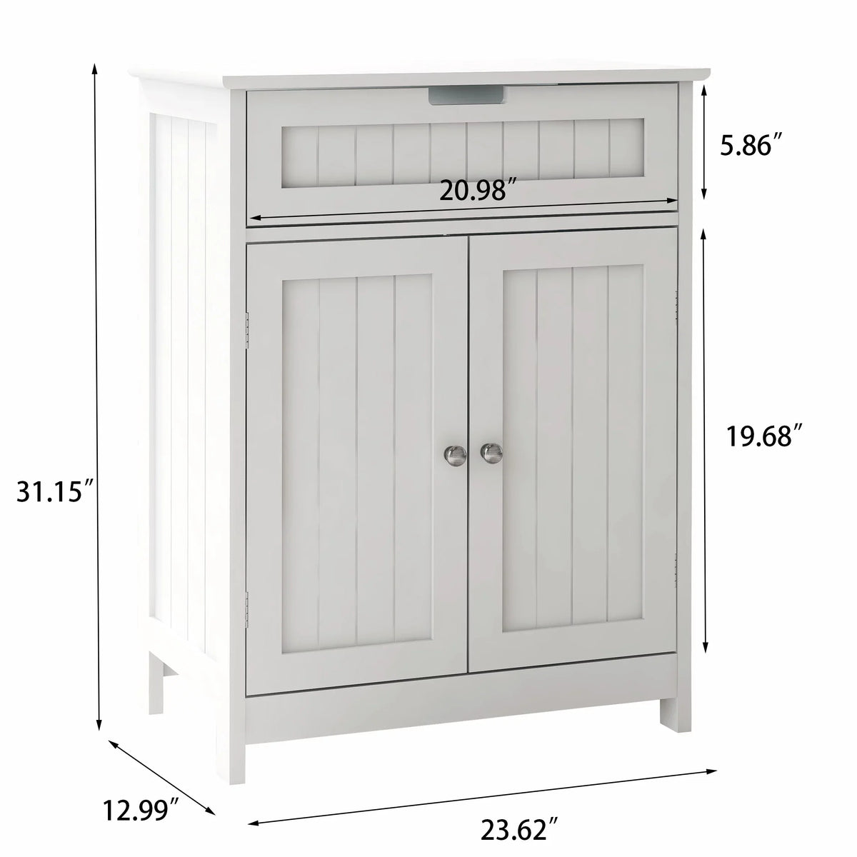 Room. for White 1 Wood in Freestanding and Cabinet Floor Drawer Versatile Doors, Living Storage Bathroom 2 Elegant Adjustable Bathroom Design Organizer Shelf