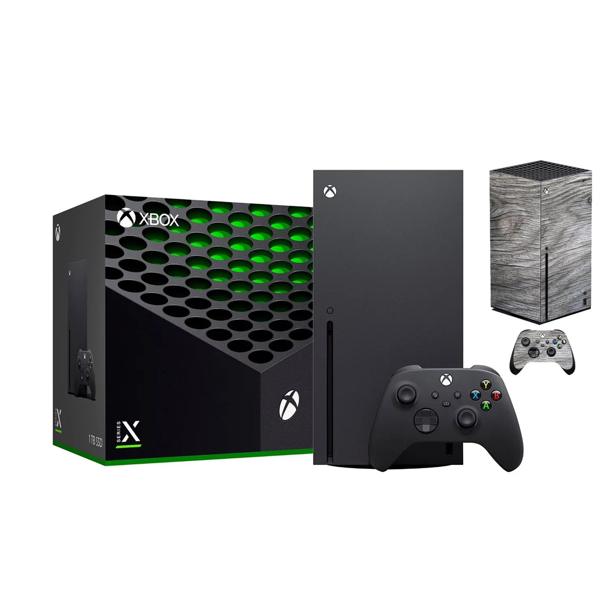 Bundle Wooden Ash Customized Body Latest Gray Full 2021 Xbox 1TB Gaming Console Technology with Wireless and Controller Black Skin SSD Mytrix